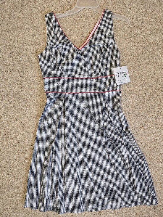 Marshalls Dresses & Skirts - D.J. Summers Gingham Dress with Red Trim - Black and White, size 12